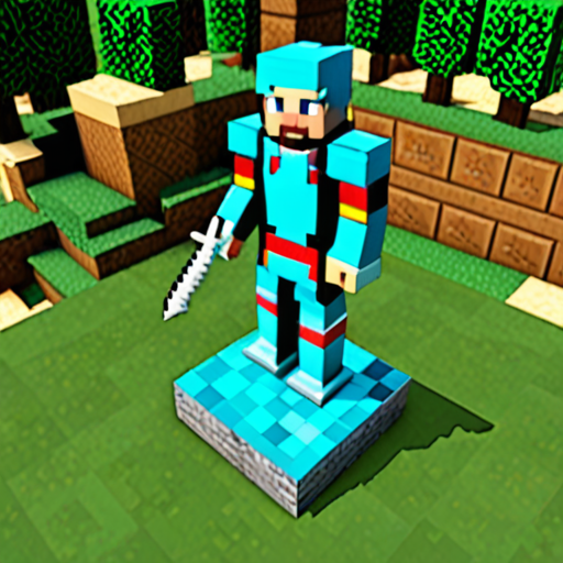 the chess figure knight, made from voxels or cubic blocks standing on a ...