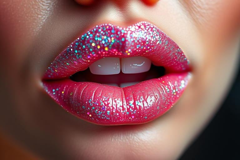 Dazzling Diamond Dust illuminates lips with a sheer base and holographic sparkle, creating a mesmerizing effect that catches the light from every angle.