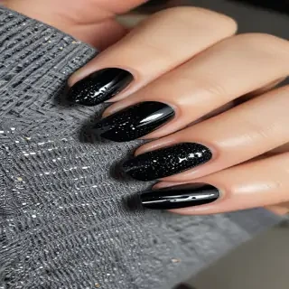 black with glitter
