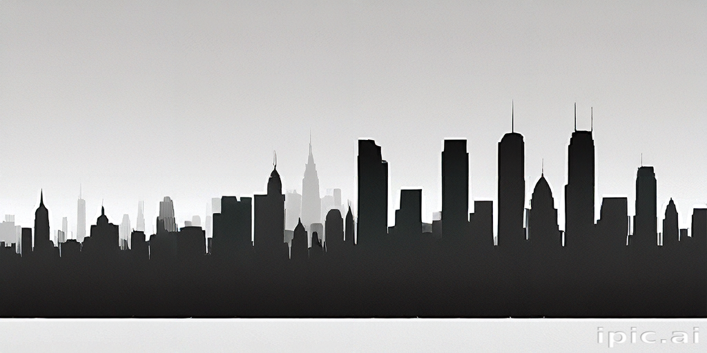 Silhouette of a Majestic City Skyline Against a Soft Gradient Background