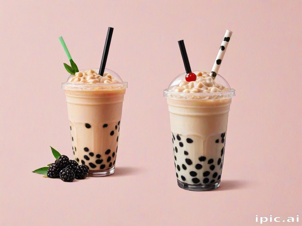 aesthetic boba tea background
