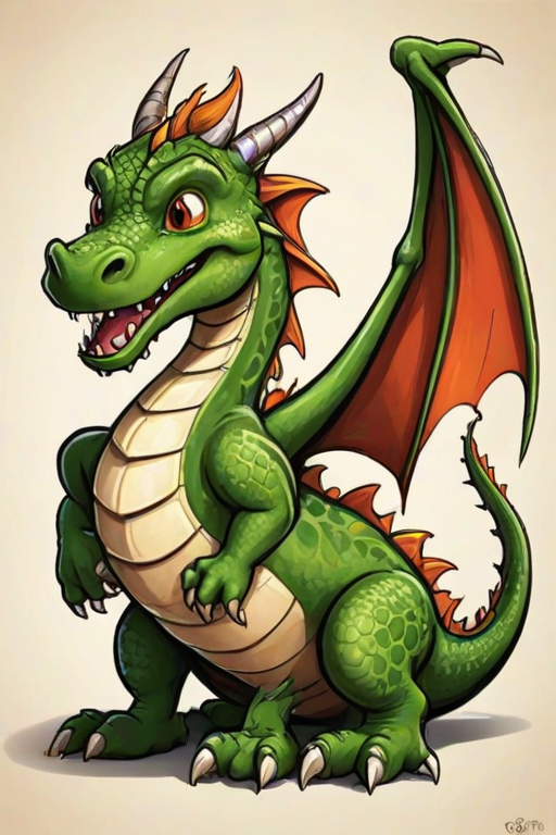 cartoon drawing of a dragon