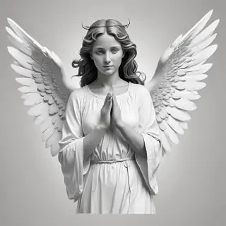 angel clip art black and white