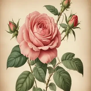 vintage rose illustration