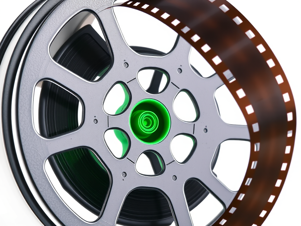 Creative Fusion of Film Reel and Wheel Symbolizing Cinematic Motion and ...