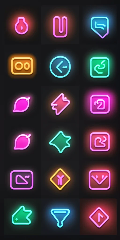 neon app icons