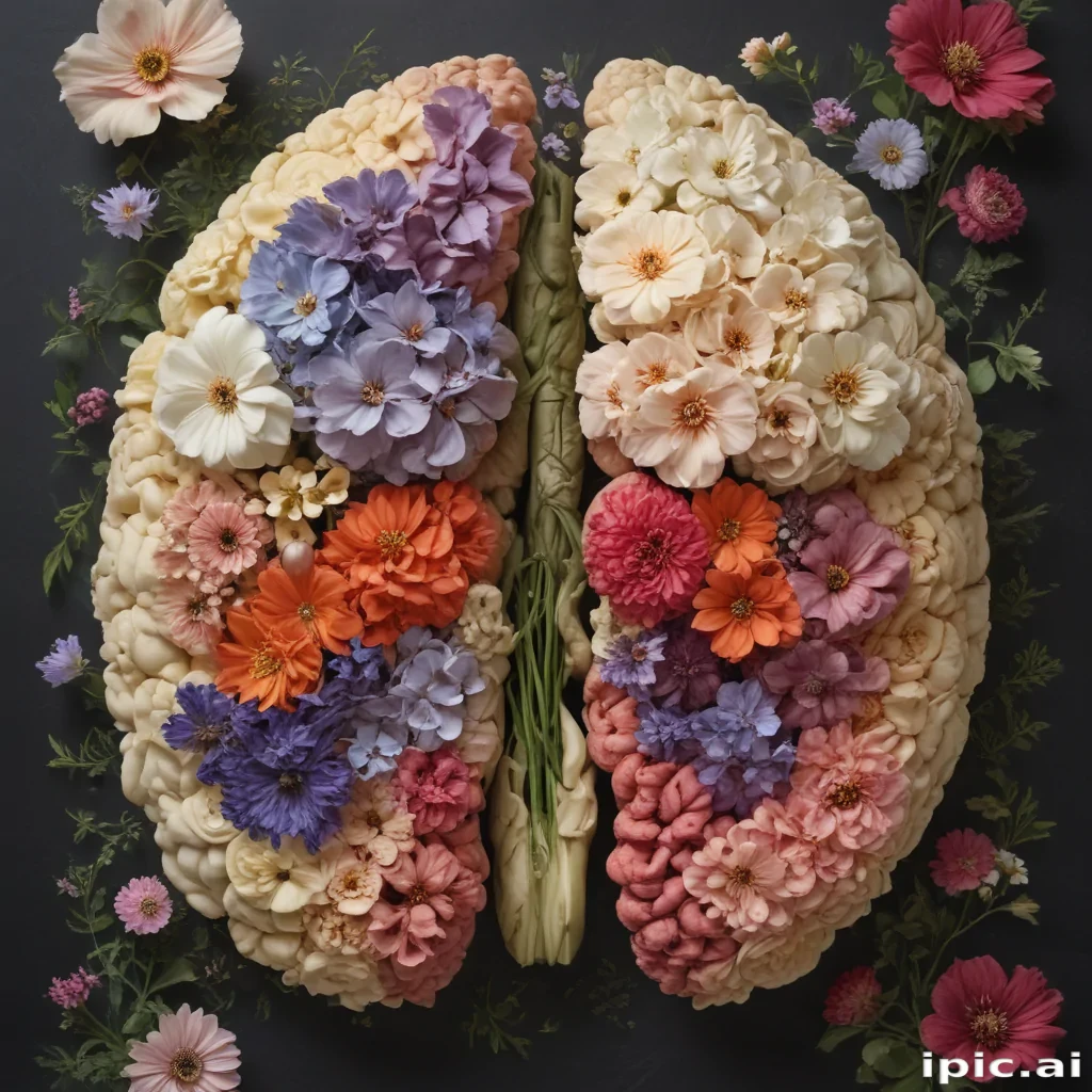 half brain half flowers
