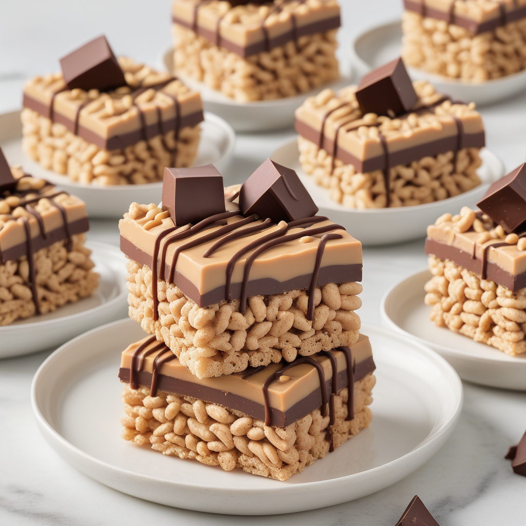peanut butter krispies with chocolate