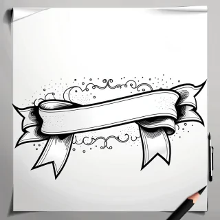ribbon banner drawing