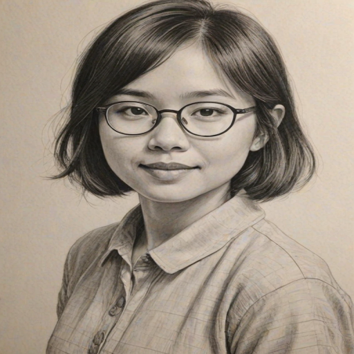Ravishing Charlyne Yi, pencil sketch, portrait of Sublime woman 1927s in glasses, hair style beatnik, outline, clear lines, fine lines, 8k