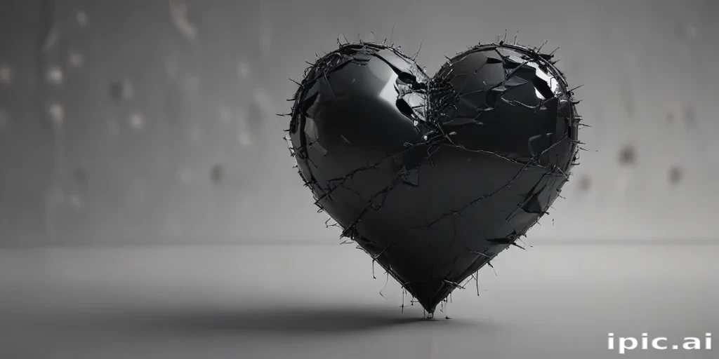 broken black heart