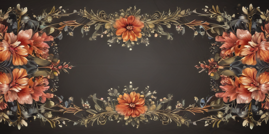 Elegant Floral Border Design with Vibrant Orange Flowers and Greenery ...