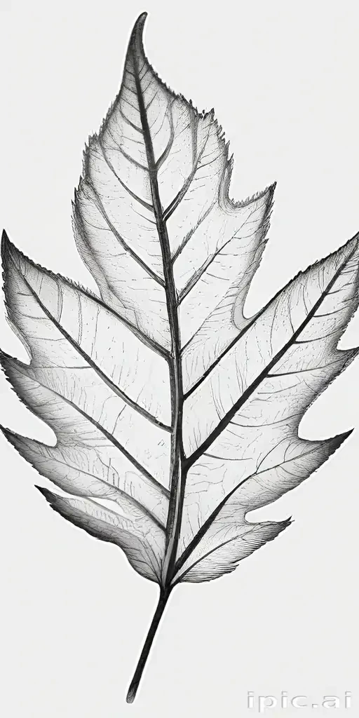 clipart of leaf black and white