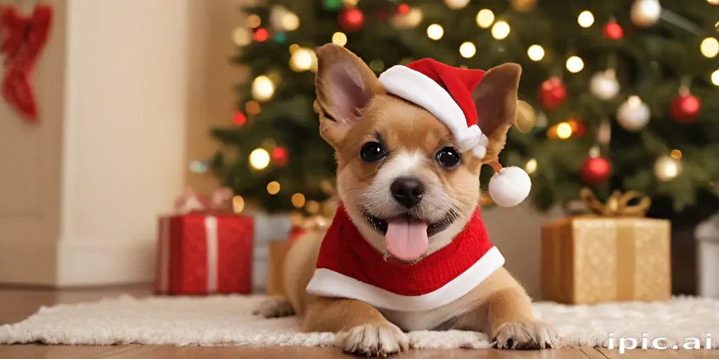 christmas dog wallpaper cute