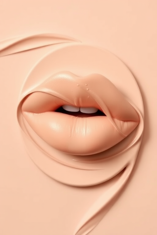 Luxurious "Cashmere Kiss" lip cream in neutral beige, silky-smooth texture with a comfortable matte finish, perfect for sophisticated everyday wear