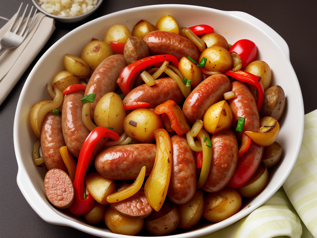 sausage with potatoes peppers and onions