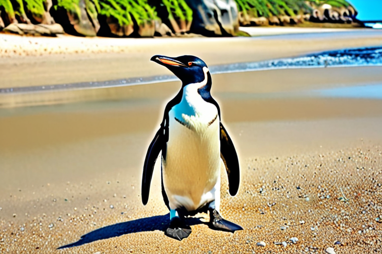 erect crested penguin but bigger