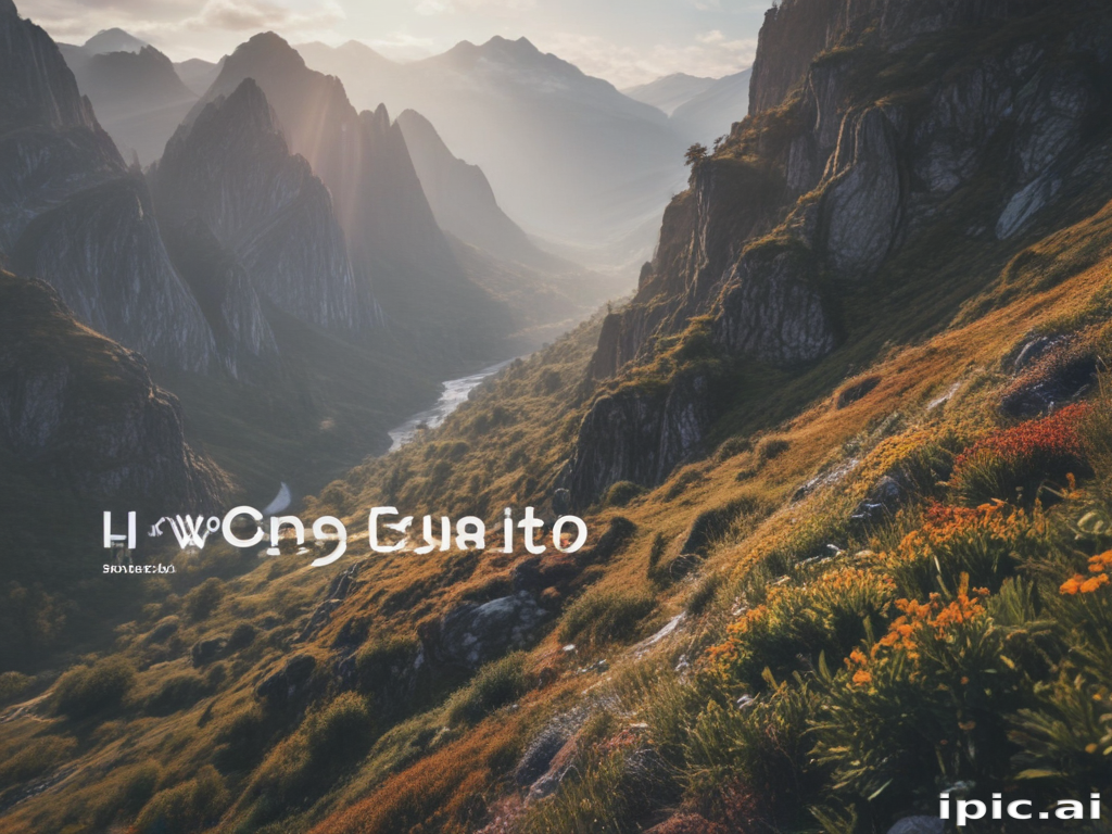 Majestic Mountain Landscape with Lush Greenery and a Flowing River