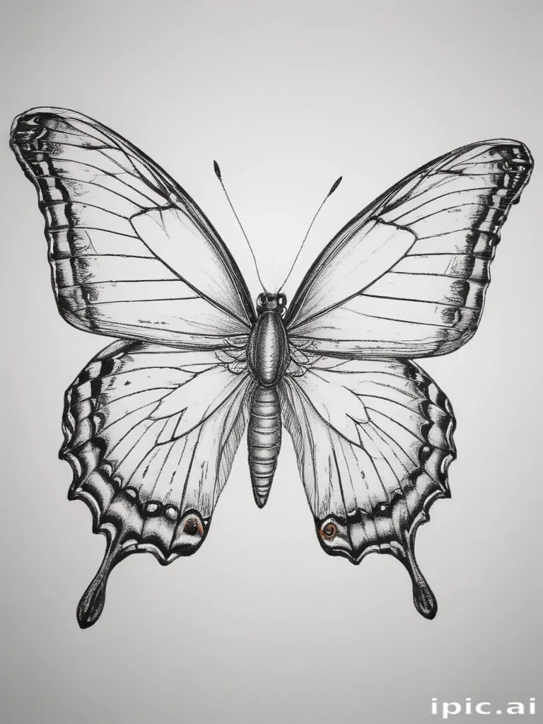 outline drawing of a butterfly