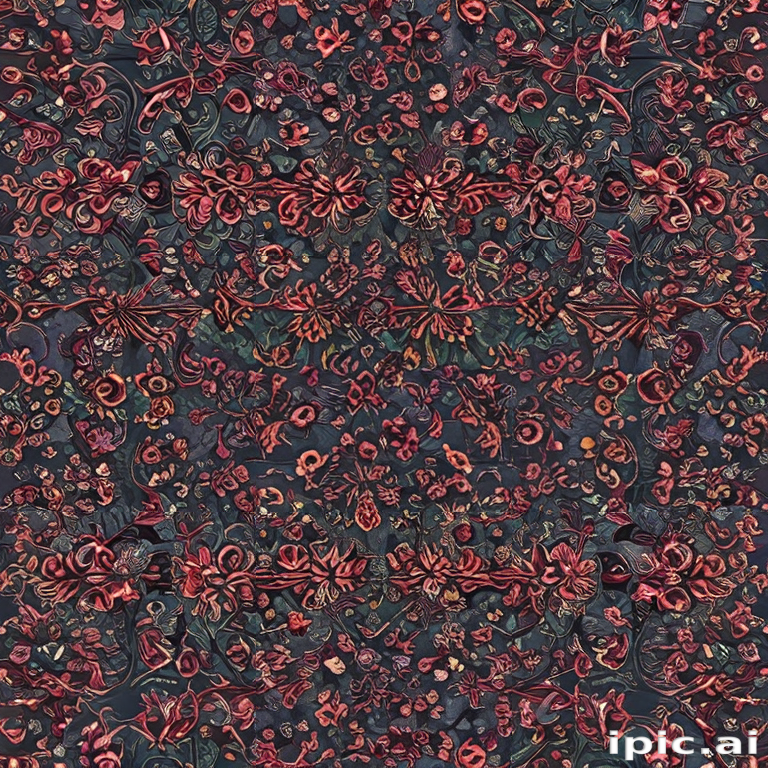 Intricate Floral Pattern Featuring Rich Colors and Elegant Design Elements