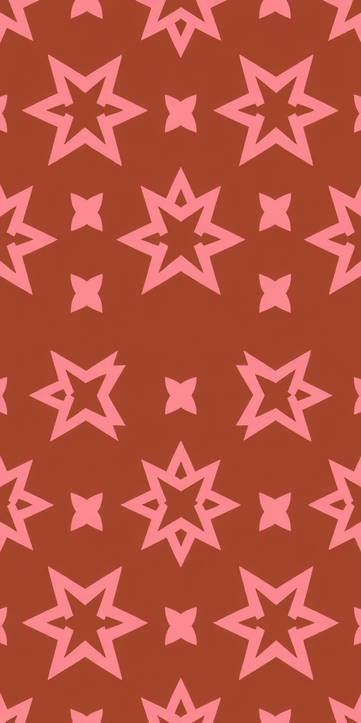 Generate a seamless pattern of interlocking stars of David in soft pink on a warm brown background, with a Canon EOS R5 camera, 50mm lens, f/8 aperture, ISO 100, using a high-resolution top-down view to enhance detail and texture.
