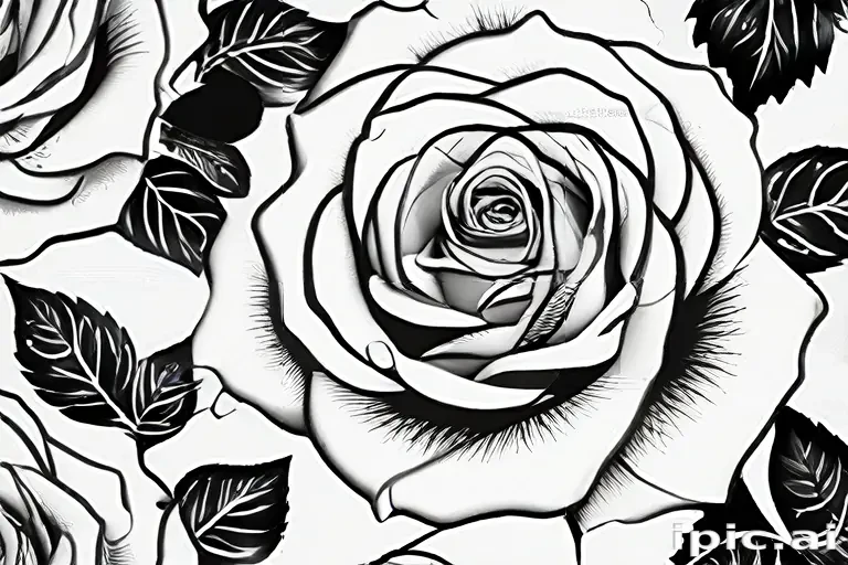 roses clipart black and white