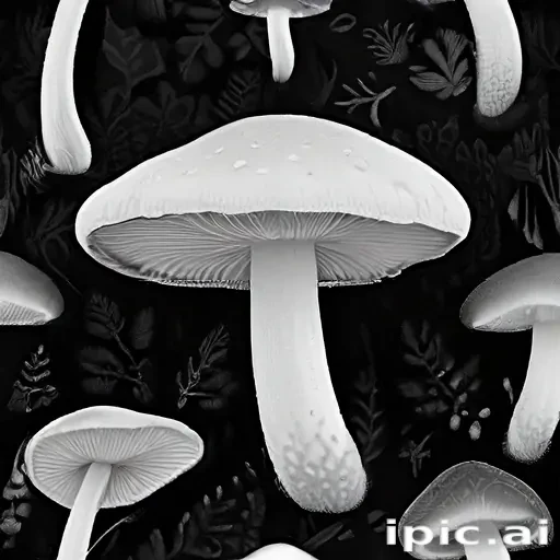 mushroom black and white