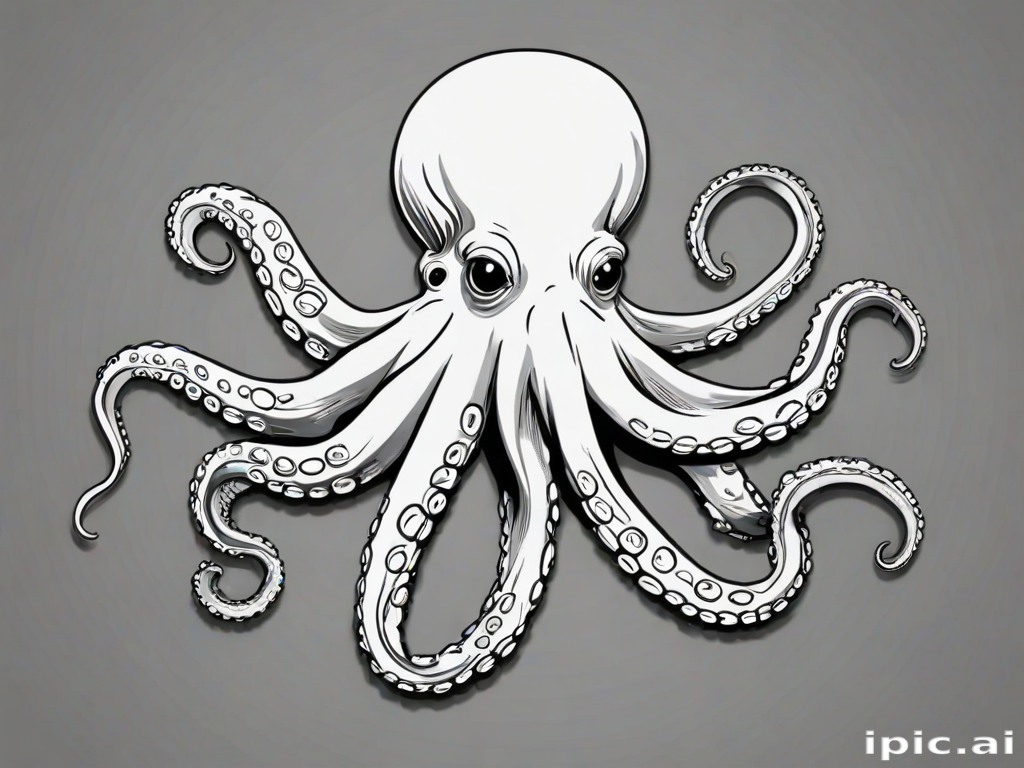 octopus clip art black and white