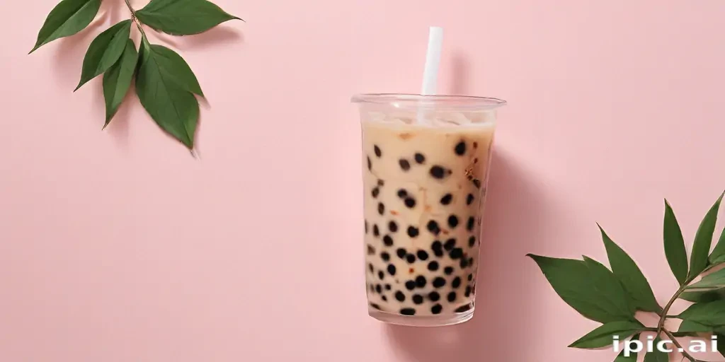aesthetic boba tea background