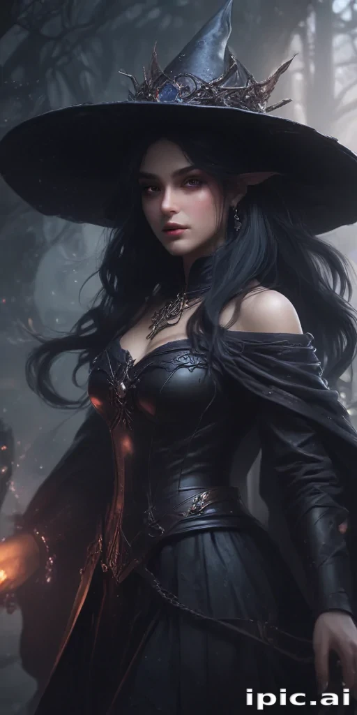 beautiful dark witch fantasy art