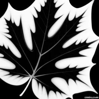 black and white clipart leaf