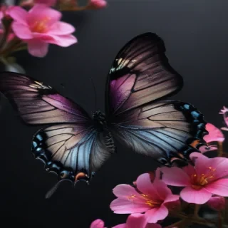 black wallpaper butterfly