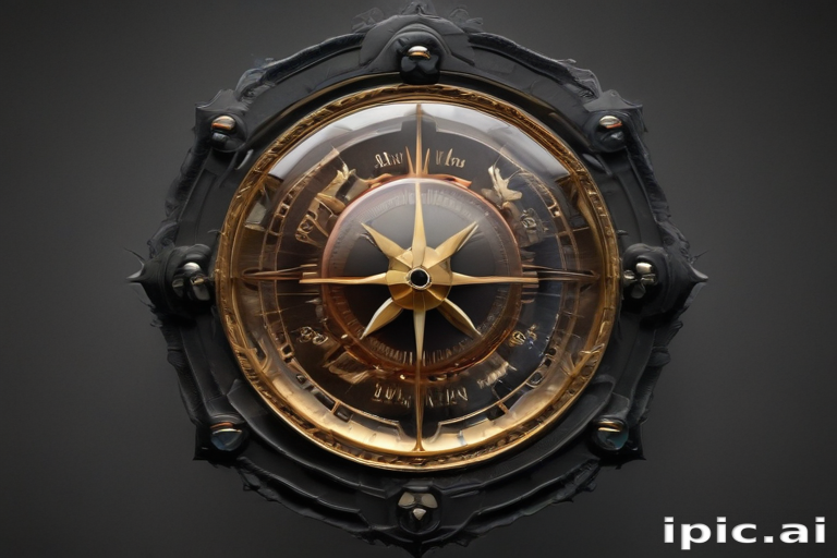Intricately Designed Vintage Compass with Elegant Details and Rich Colors