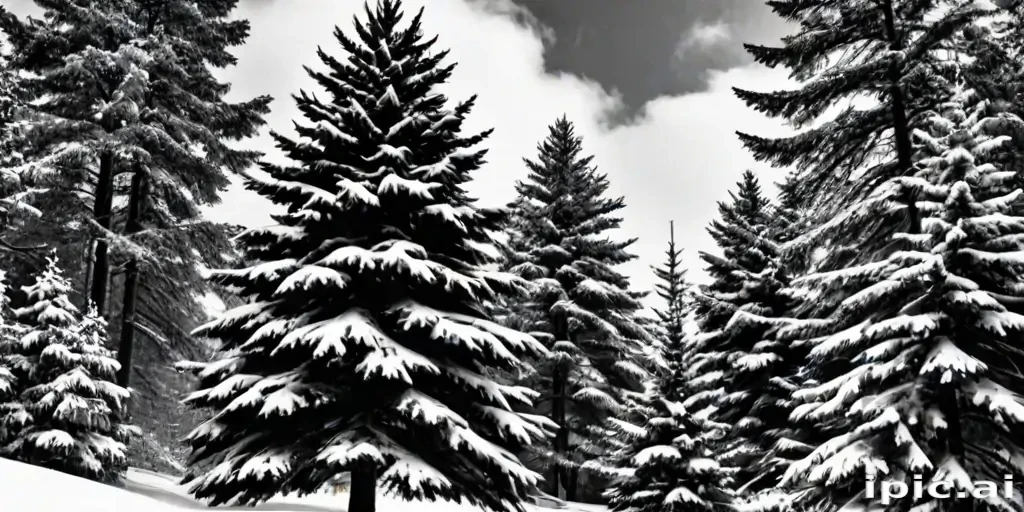 pine tree clipart black and white