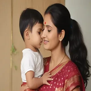 indian son with mom