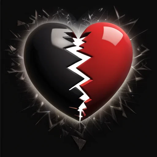 broken heart black background
