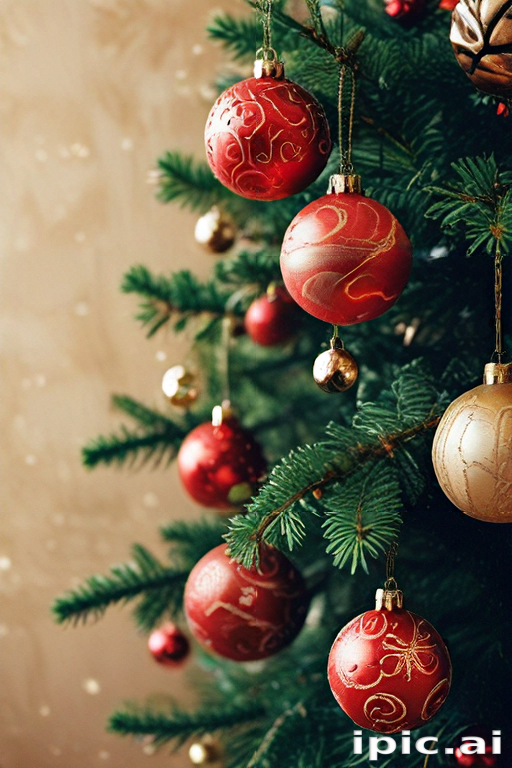 Beautifully Decorated Christmas Tree with Colorful Ornaments and Gold ...