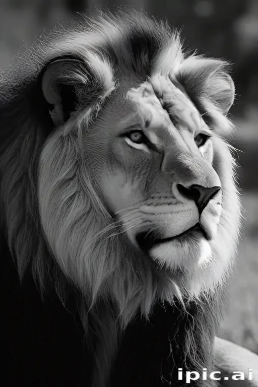 lion black and white