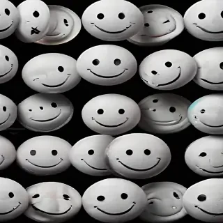white smiley face black background