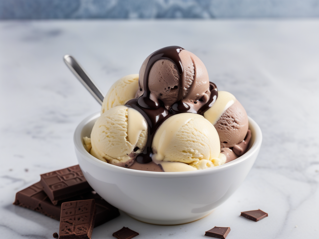 vanilla and chocolate ice cream