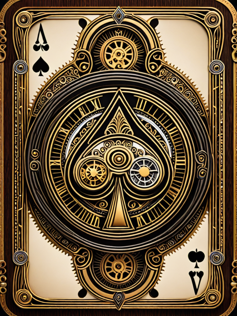 The ace of spades playing card with clockwork gears inside, Metropolis ...