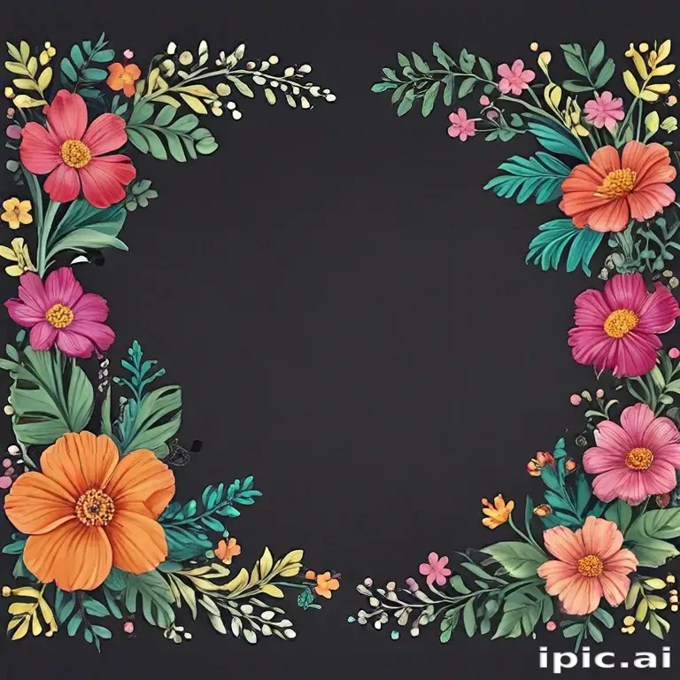 flowery border clipart