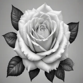 rose clip art black and white