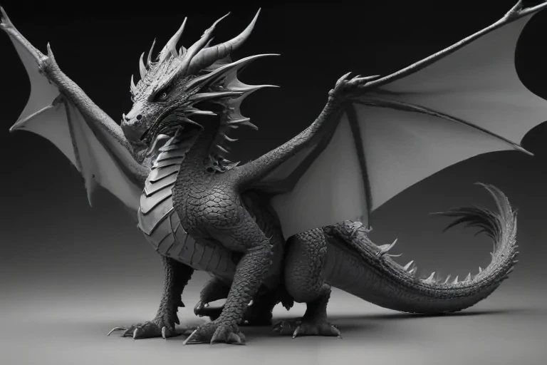 dragon black and white