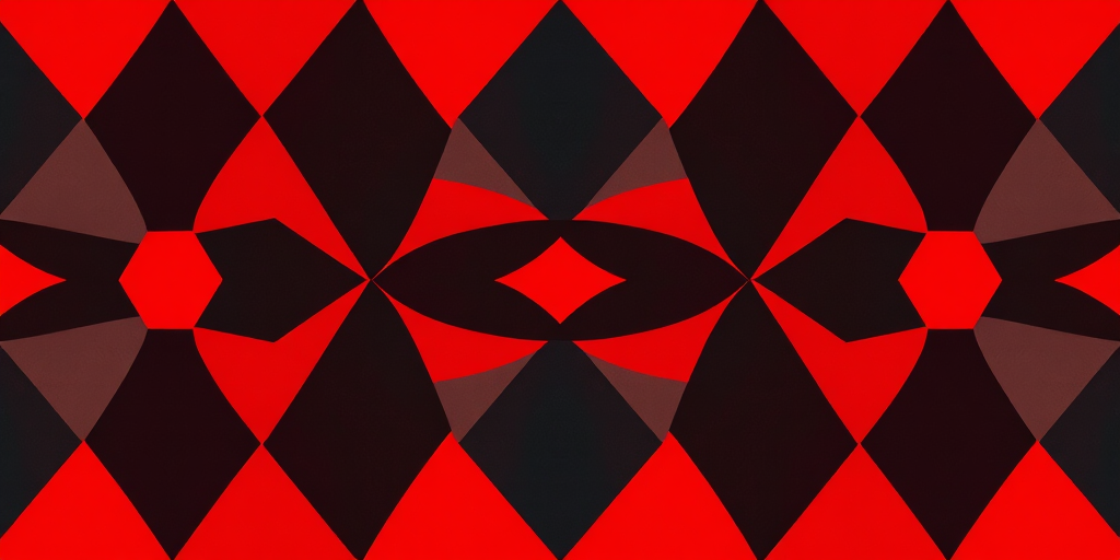 Create an abstract geometric pattern featuring bold red and dark gray shapes, with smooth gradients and high contrast, shot with a DSLR camera at f/8 aperture, ISO 100, 50mm lens, in a top-down view for enhanced clarity and detail.