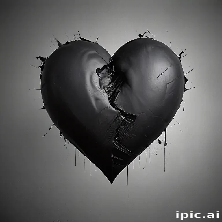 broken black heart