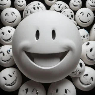 white smiley face black background
