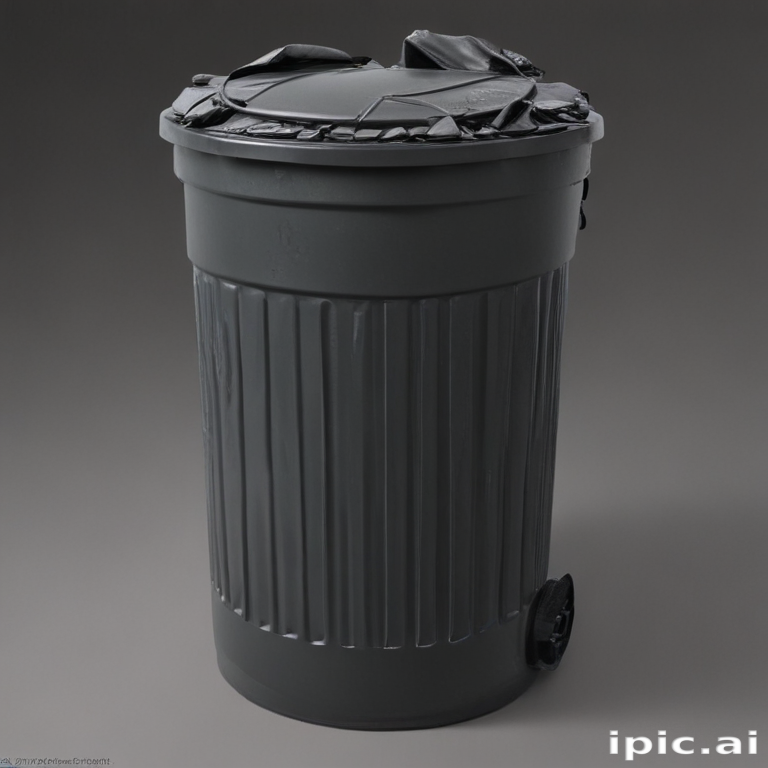 Modern Black Trash Can with a Secure Lid for Waste Disposal