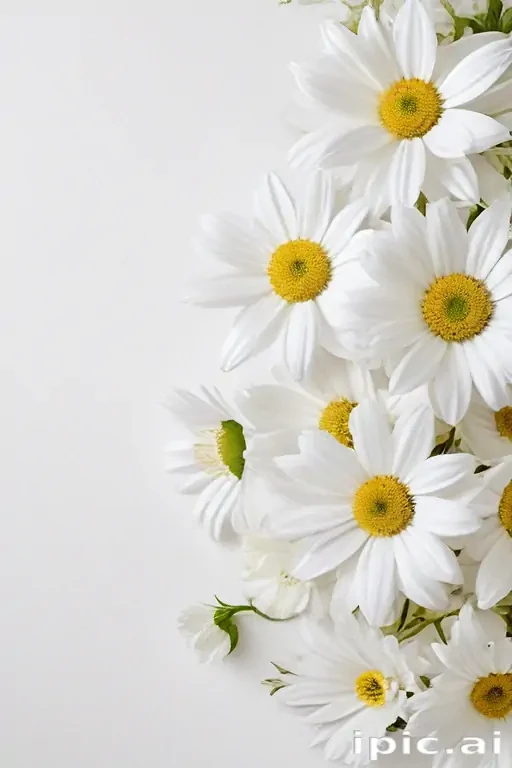 white flowers on white background