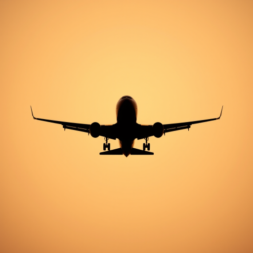 Create a high-resolution image of a silhouette of an airplane against a light background, using a DSLR camera with a 50mm lens, aperture set to f/8, shutter speed 1/250s, ISO 100, shot from a slightly low angle to emphasize the aircraft shape and details.